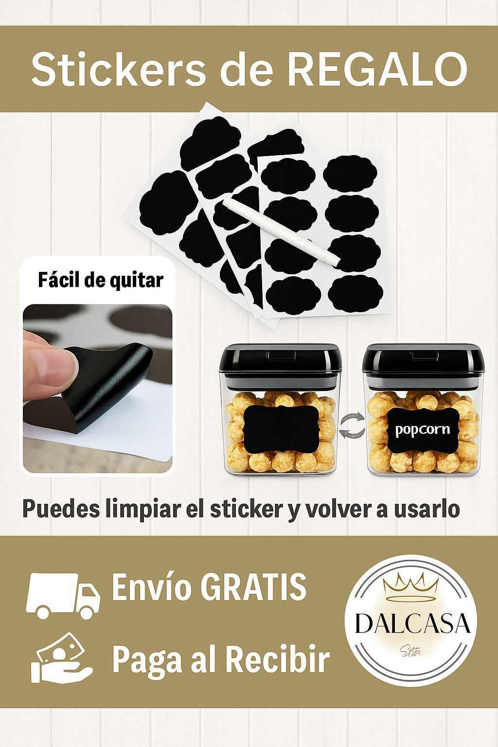 ¡Dile adiós al desorden! Contenedores hermeticos AESTHETIC✨ + Stickers REGALO!🎁