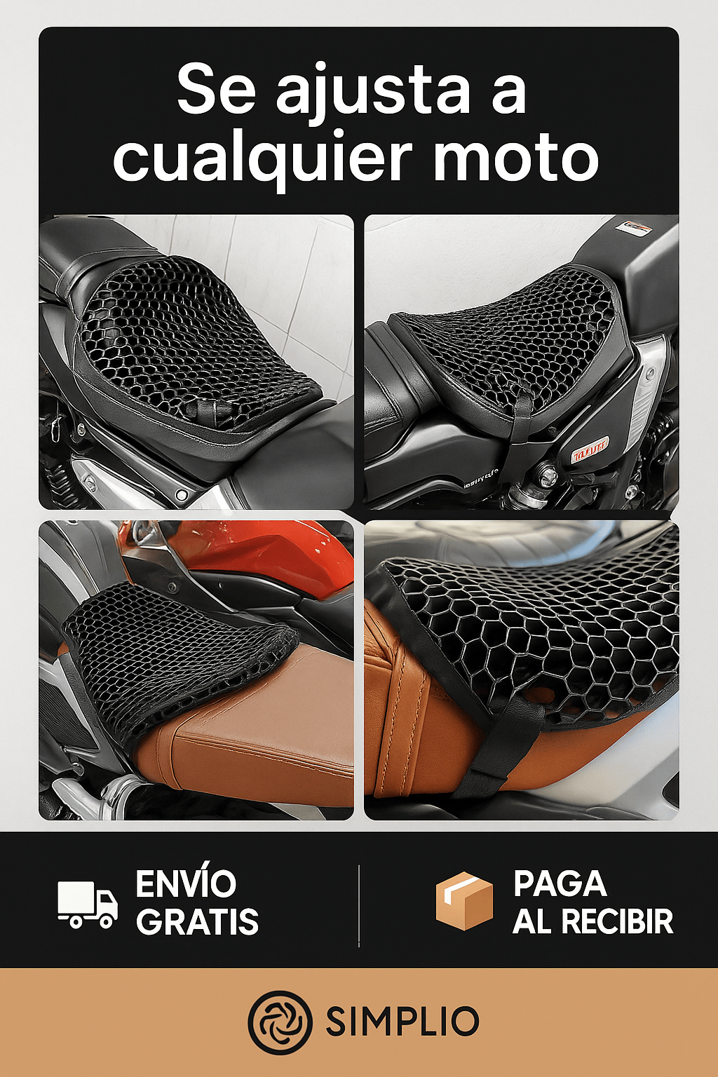 Cojín de Gel Siliconado para Moto – comodidad total en cada viaje