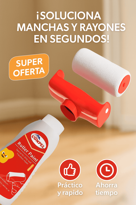 🧰 Pinta fácil, sin desorden: Rodillo con botella integrada