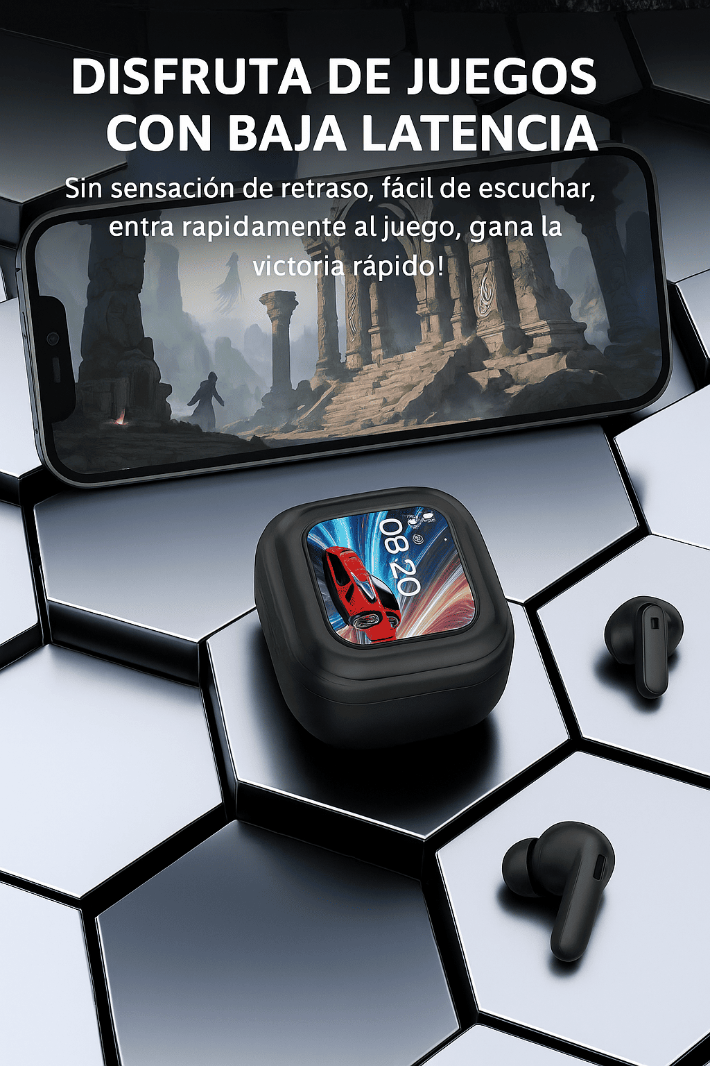 Audífonos Bluetooth 5.4 con Pantalla LED y Sonido Premium 🎧