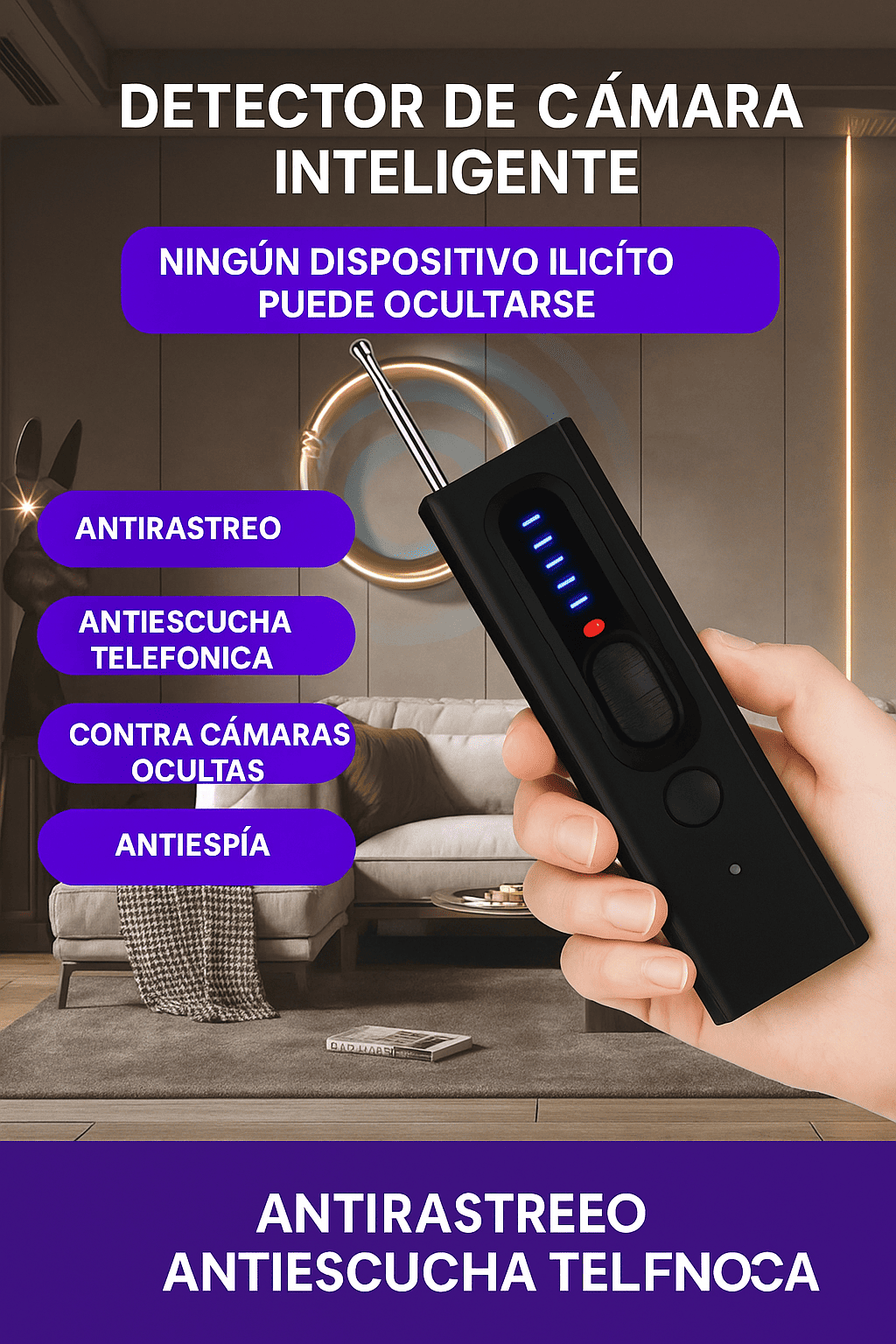 🔒 Detector de Cámaras y Micrófonos Ocultos — Tu privacidad, bajo control.