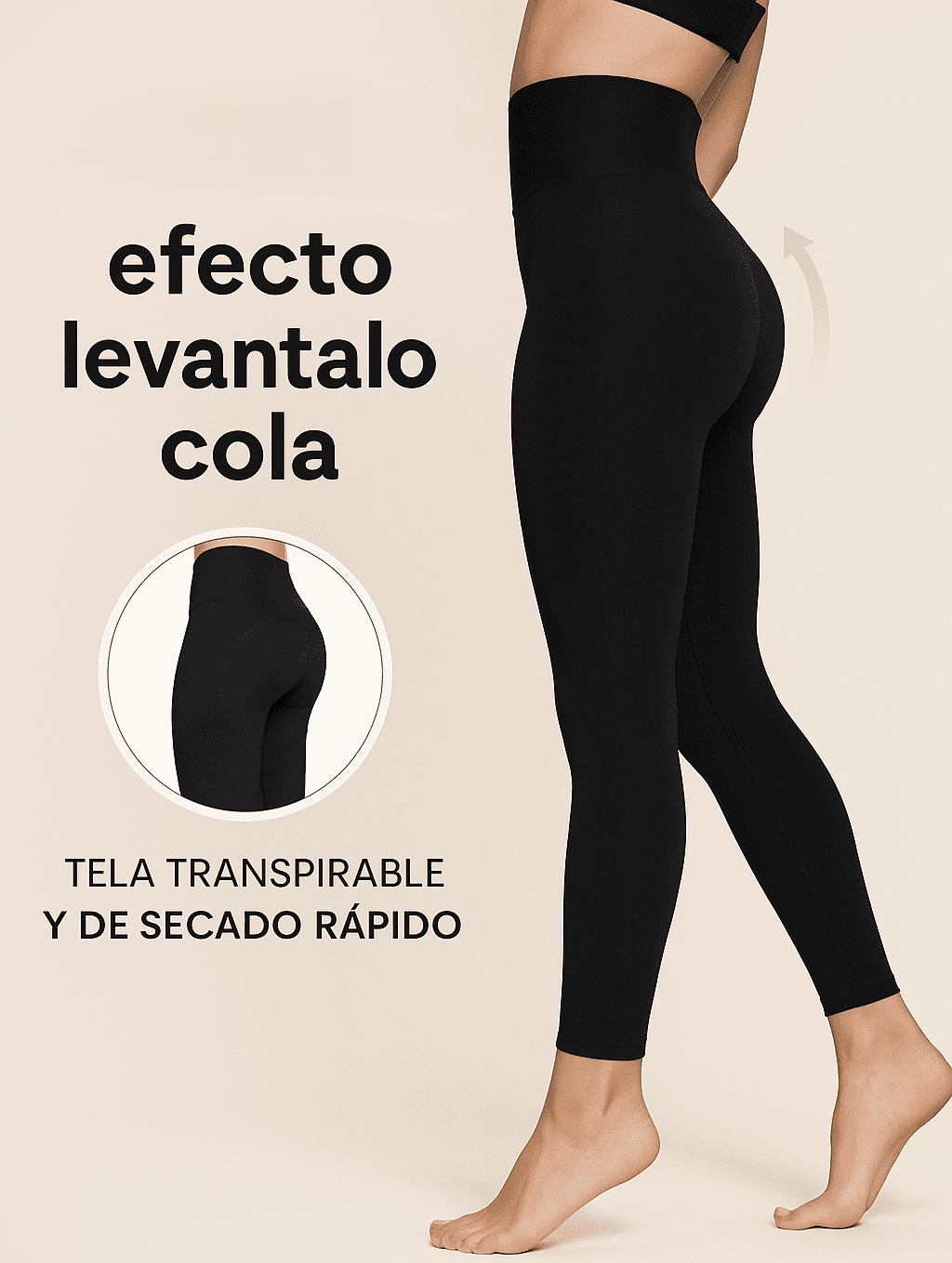 Leggings Push Up Cintura Alta – Realce Natural y Control de Abdomen