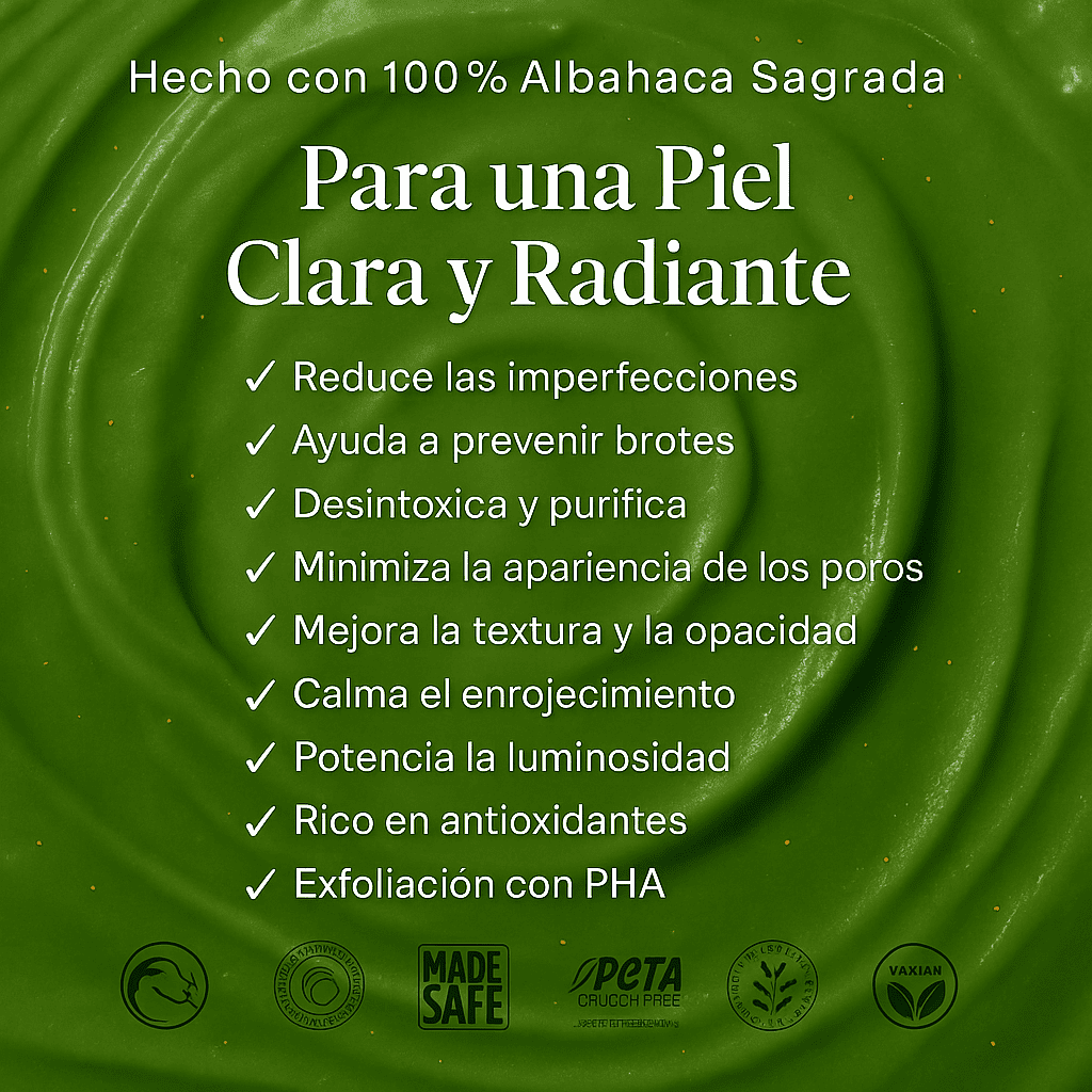 Máscara Burbuja Holy Basil: poros limpios, piel calmada y radiante