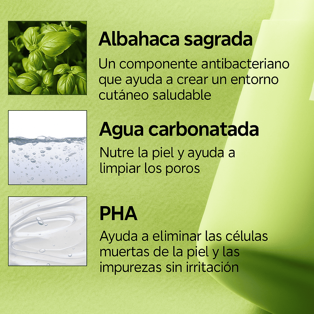 Máscara Burbuja Holy Basil: poros limpios, piel calmada y radiante