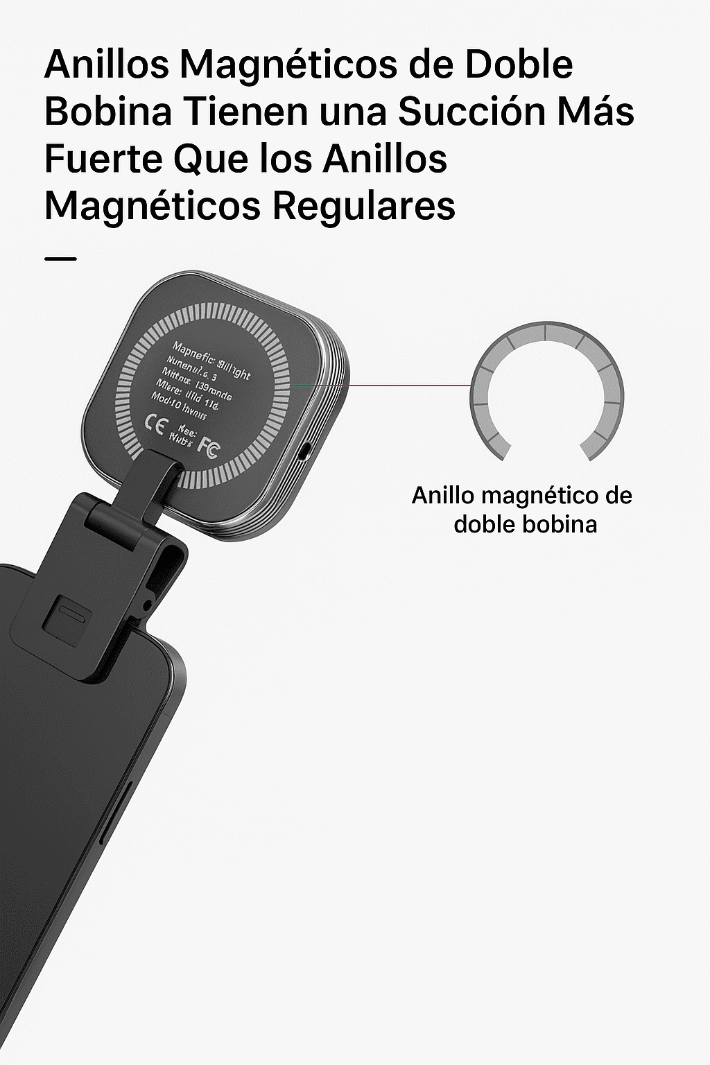 Luz LED con espejo portátil: ilumina y graba como un pro