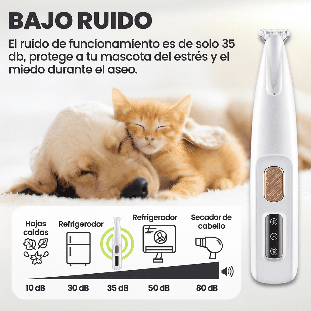 Corta el exceso de pelo en las patitas sin estrés ni enredos.