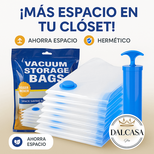 ✨ Más espacio en tu clóset en segundos: Bolsas de compresión al vacío X 5 guarda el doble sin esfuerzo