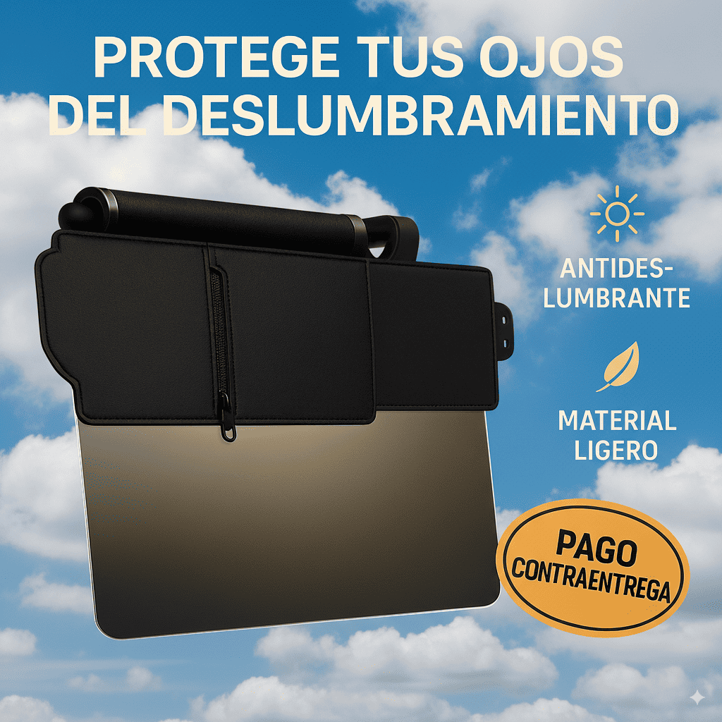 Tu copiloto contra el sol: Visera antideslumbrante universal
